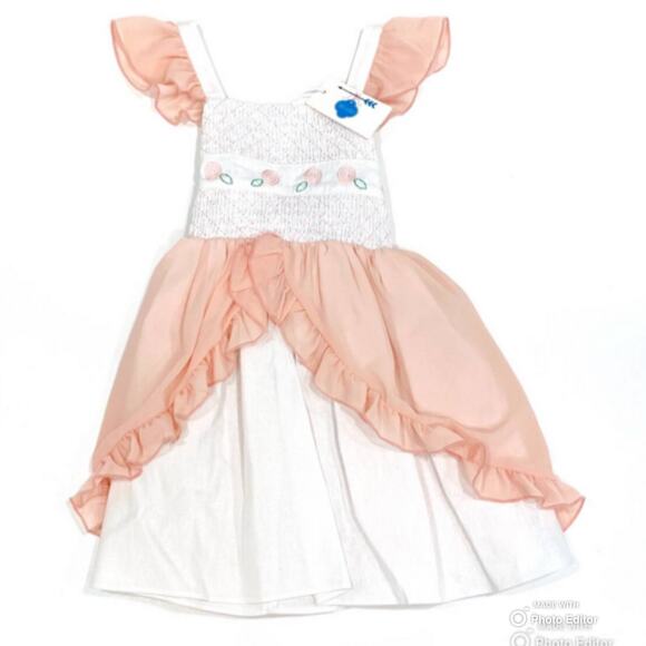 NWT-Please Read Evie’s Closet Size 24M Smocked Flower Dress - Picture 1 of 7